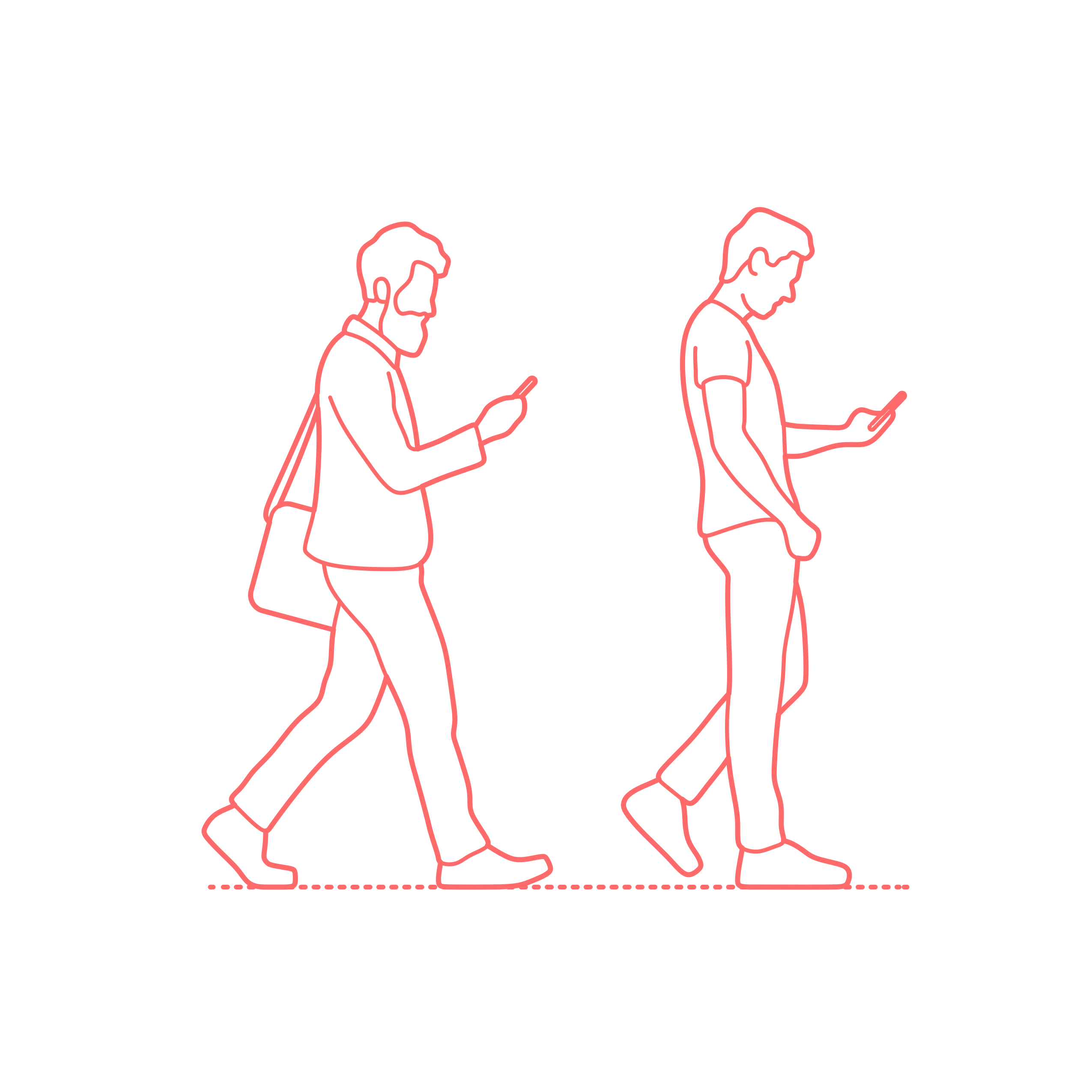 Humans Looking At Phone Young Adults Men Walking Side Laser Cut Svg File Free Vectors